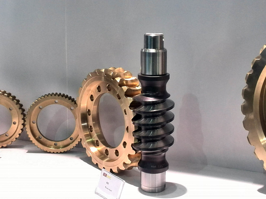 Cast Tin Bronze Worm Shaft And Worm Gear Wheel Set Transmission Spare Parts