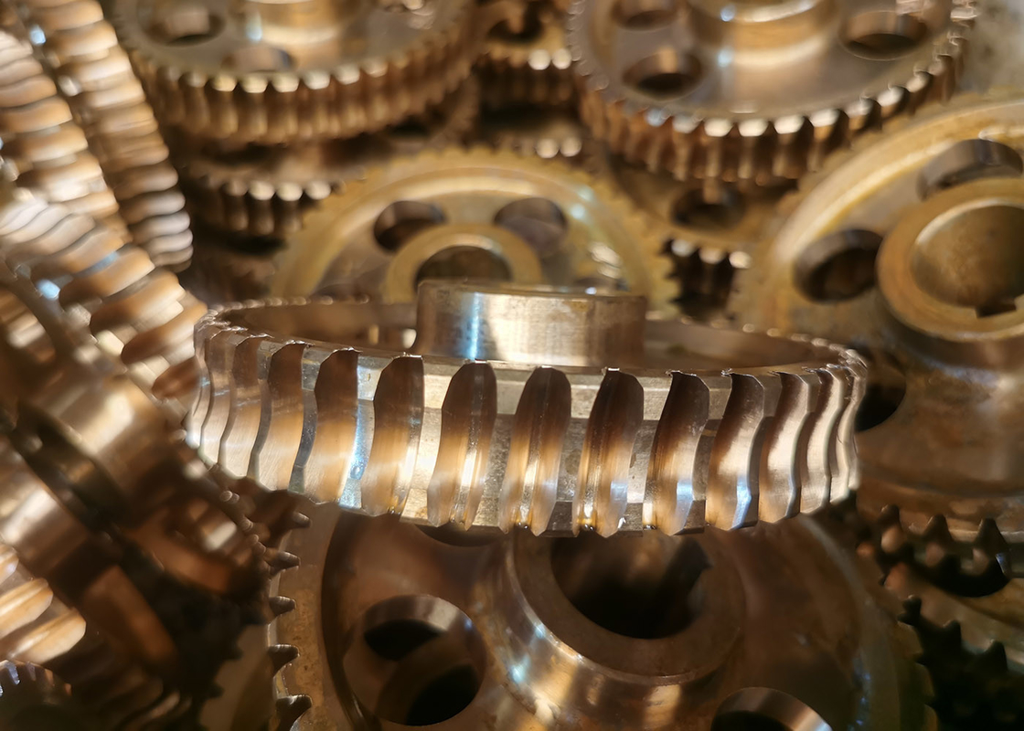 Cast Tin Bronze Worm Shaft And Worm Gear Wheel Set Transmission Spare Parts