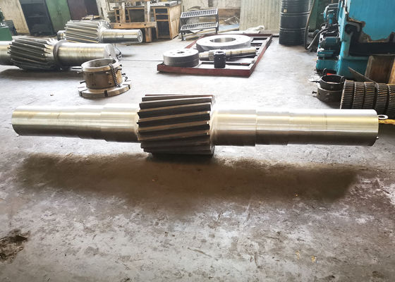 3000mm Transmission Gear Shaft Bàn tay phải Helical Spline Shaft Động cơ chính với Gear Grinding